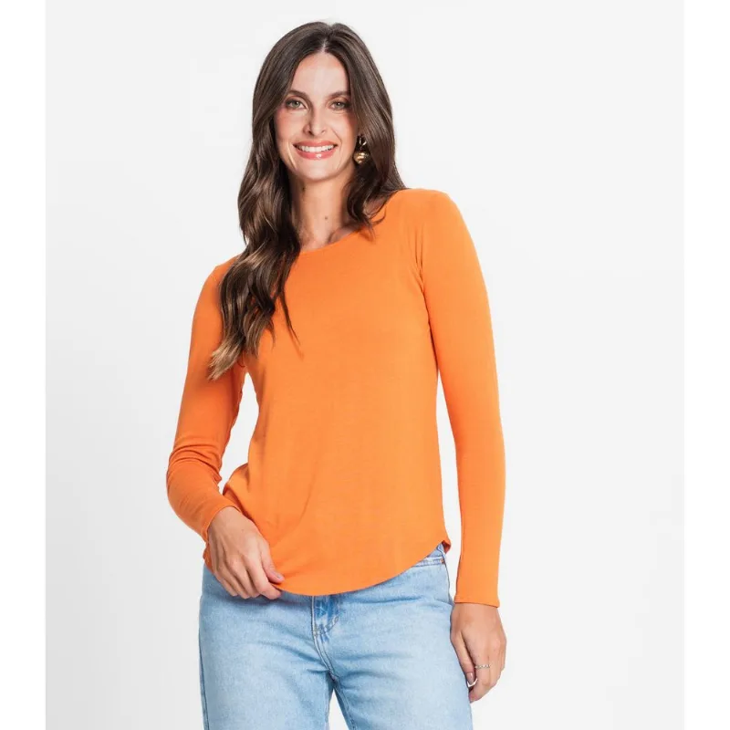 Blusa Feminina Manga Longa Visco Tricot Rovitex Laranja M