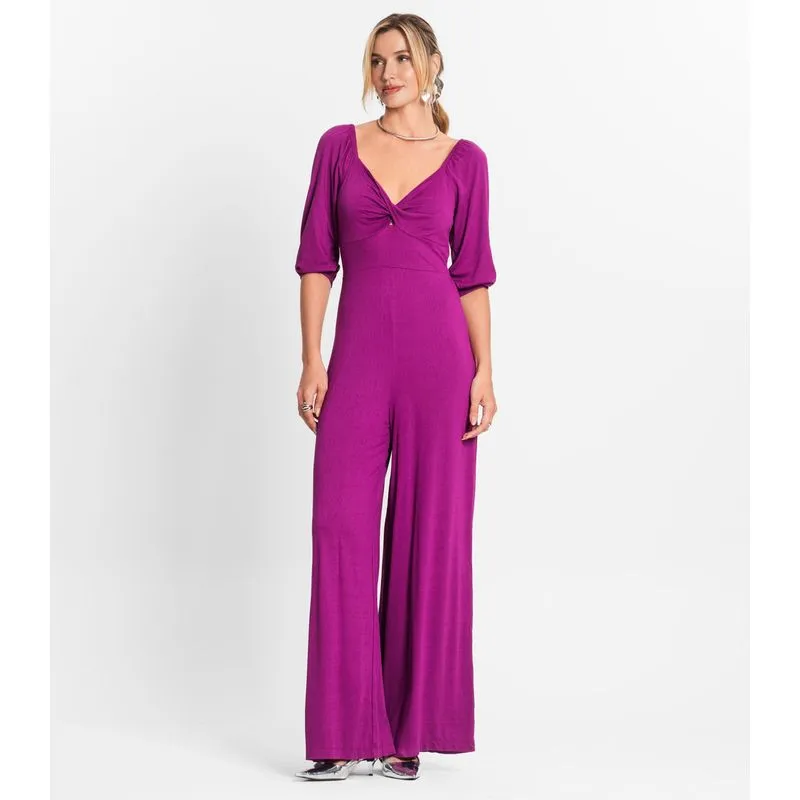Macacão Feminino Manga 3/4 Endless Roxo G