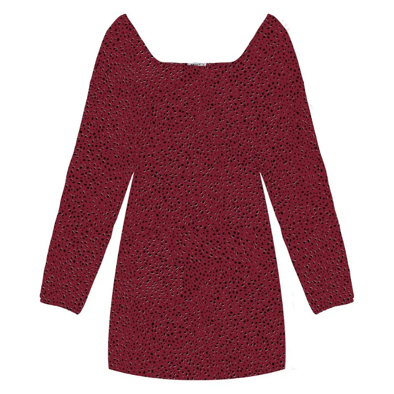Vestido Manga Longa Juvenil Em Molecotton Minty Vermelho 12