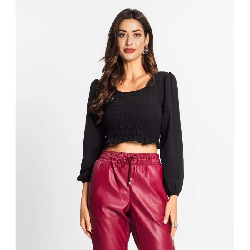 Blusa Manga Longa Feminina Xadrez Endless Preto G