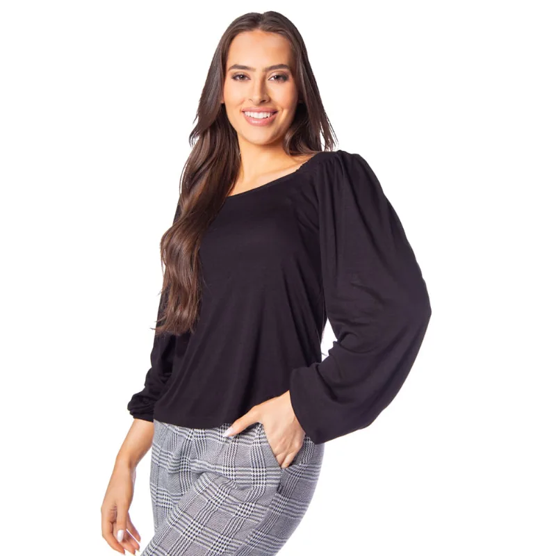 Blusa Feminina Rovitex Endless Manga Ampla Preto - GG