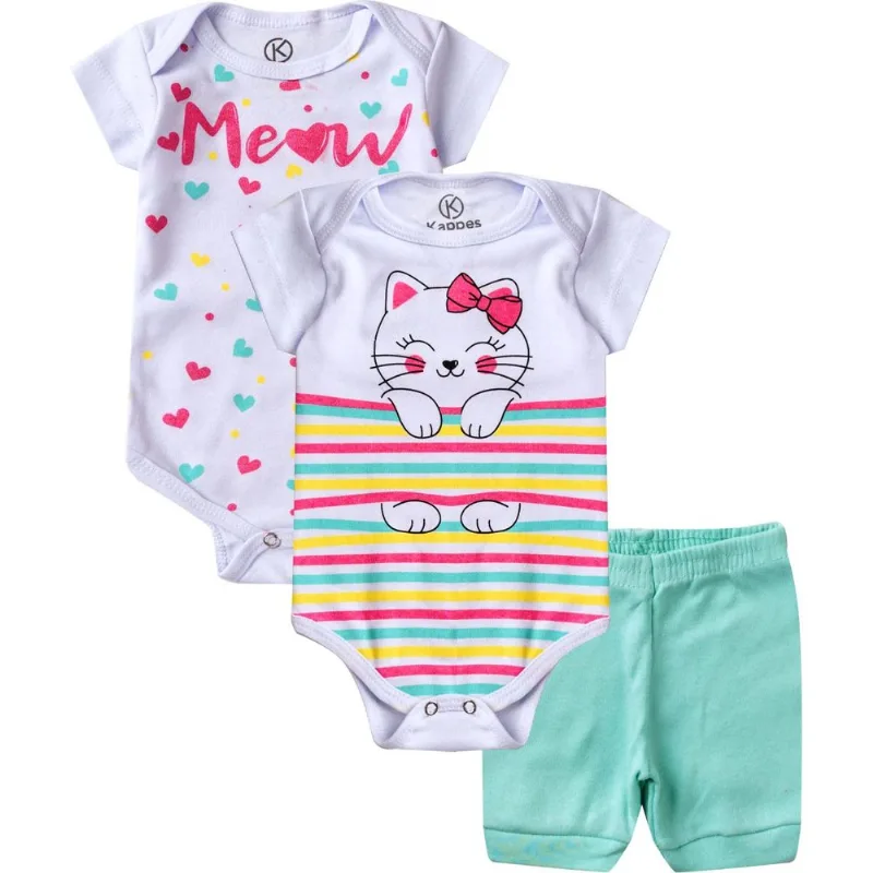 Kit Body Infantil 3 Peças Kappes Branco G