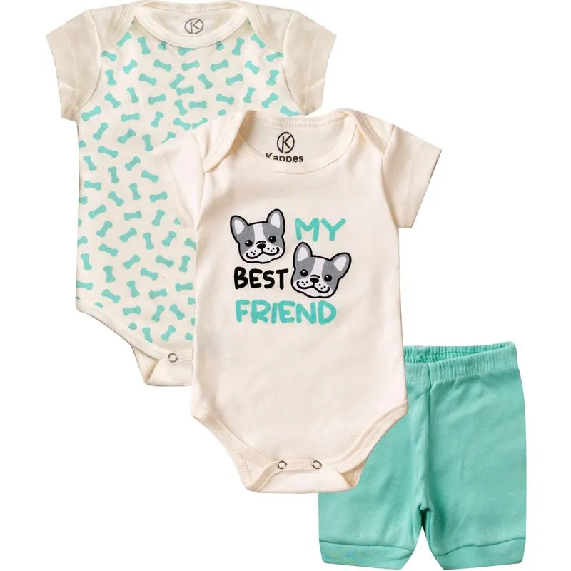 Kit Body Infantil 3 Peças Kappes Off White P