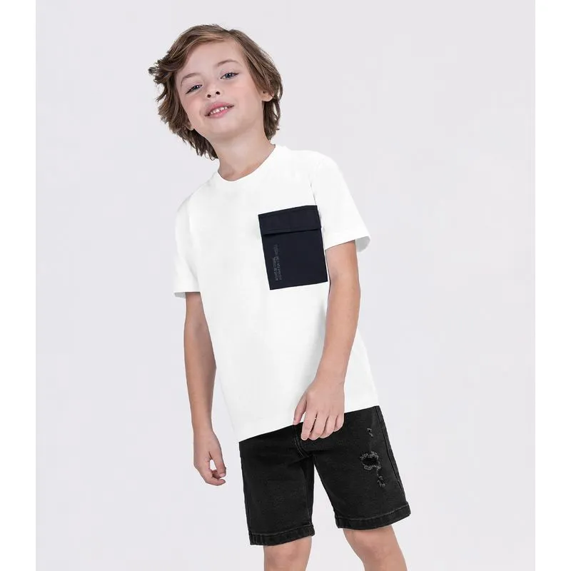 Conjunto Infantil Camiseta Com Bermuda Trick Nick Branco 10