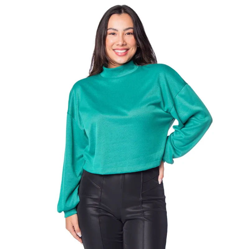 Blusão Feminino Rovitex Gola Alta Verde - P