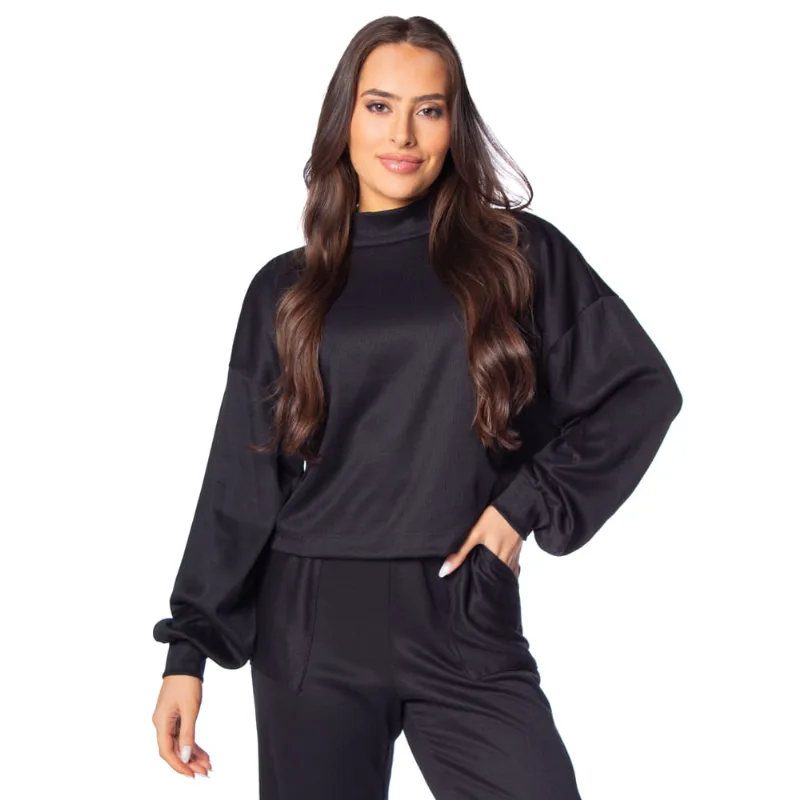 Blusão Feminino Rovitex Gola Alta Preto - G