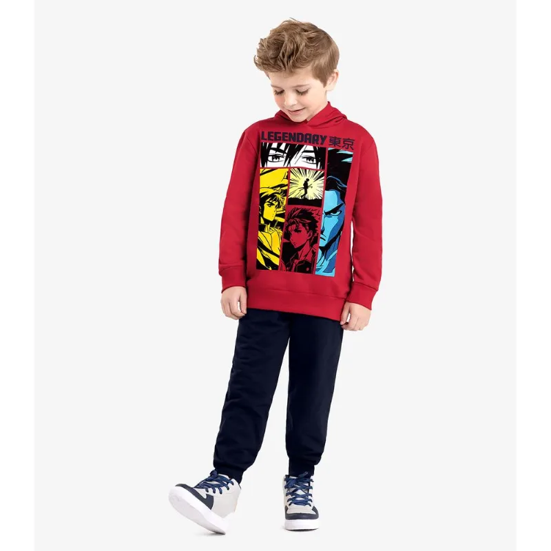 Conjunto Infantil Blusão E Calça Rovi Kids Vermelho 8