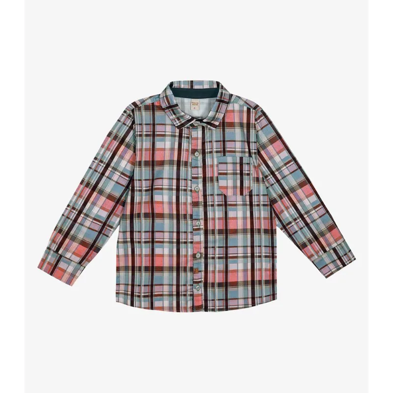 Camisa Infantil Manga Longa Xadrez Trick Nick Preto 4