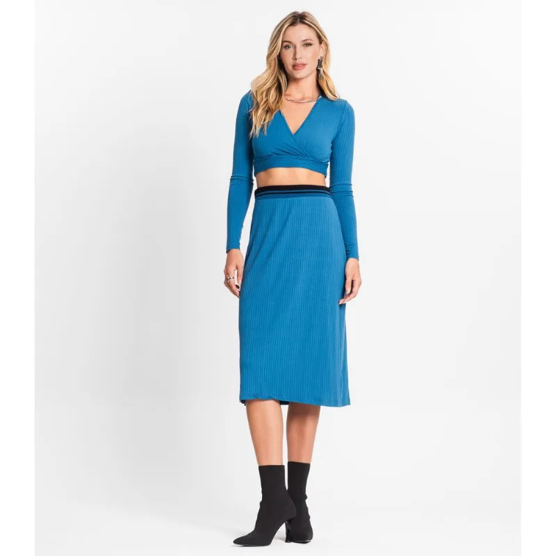 Conjunto Feminino Blusa Com Saia Endless Azul P