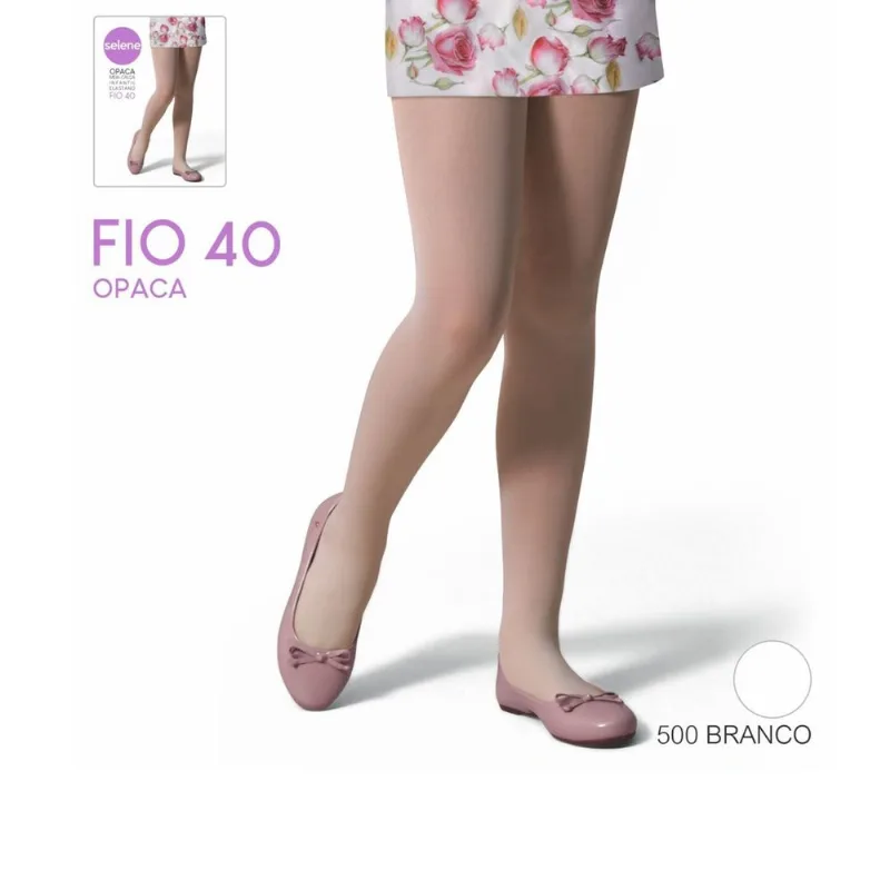 Meia Calça Infantil Fio 40 Selene Branco G