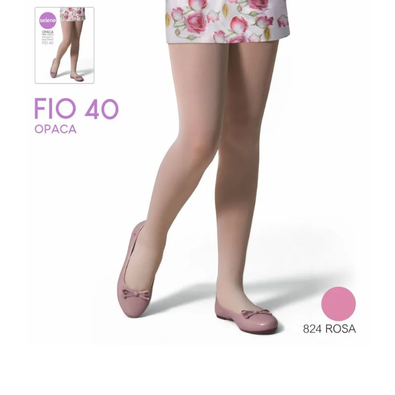 Meia Calça Infantil Fio 40 Selene Rosa G