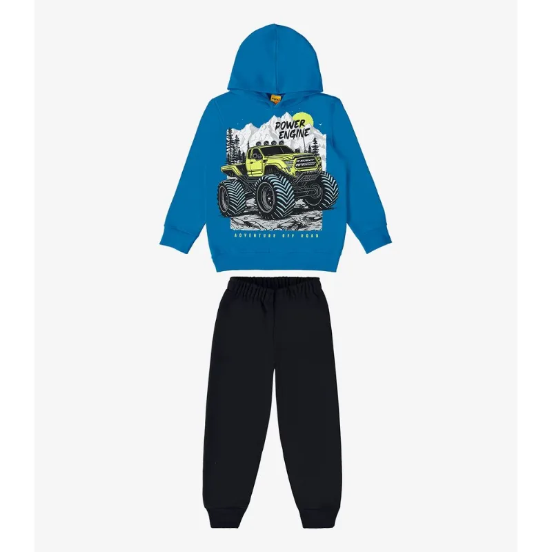 Conjunto Blusão Com Capuz E Calça Rovi Kids Azul 1