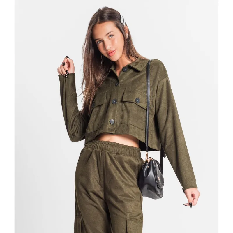 Casaco Juvenil Feminino Em Suede Sarjado Minty Verde 12