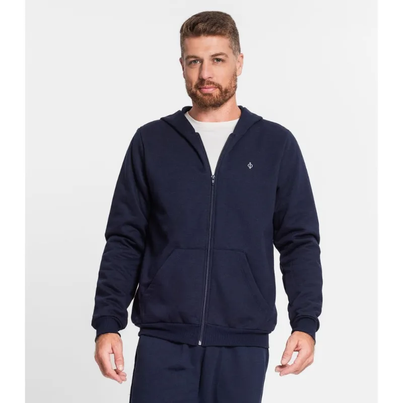 Jaqueta Masculina Moletom Premium Diametro Azul Escuro G