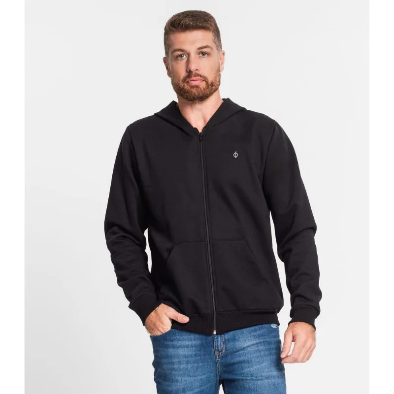 Jaqueta Masculina Moletom Peluciado Diametro Preto GG