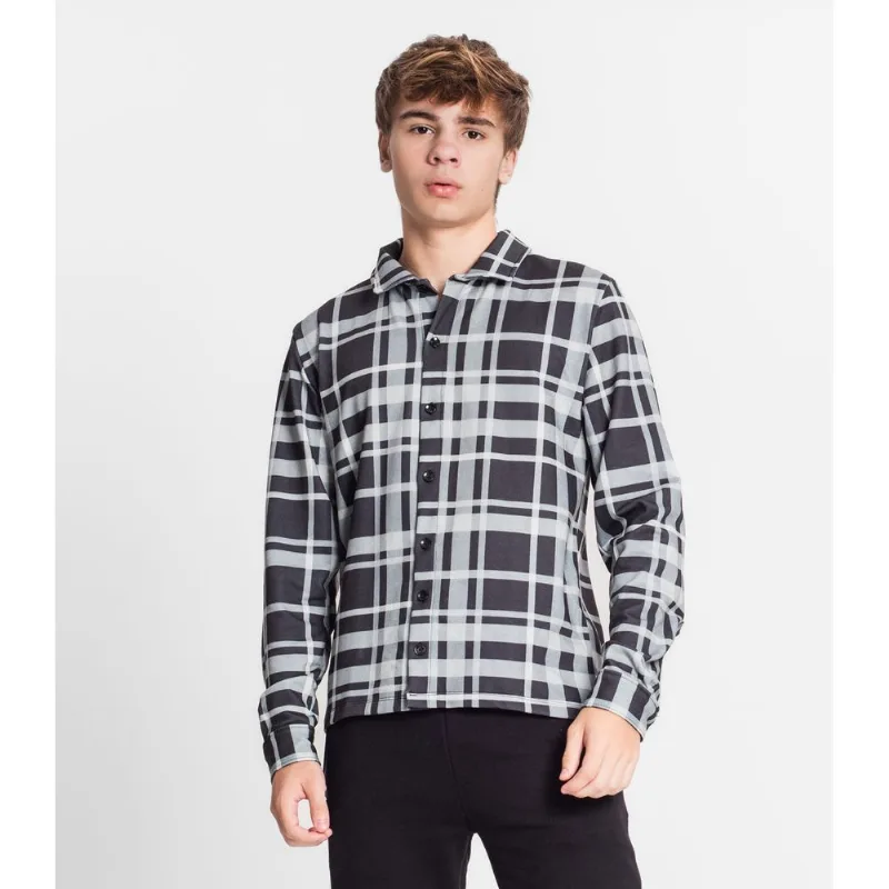 Camisa Manga Longa Juvenil Em Moletinho Minty Preto 18