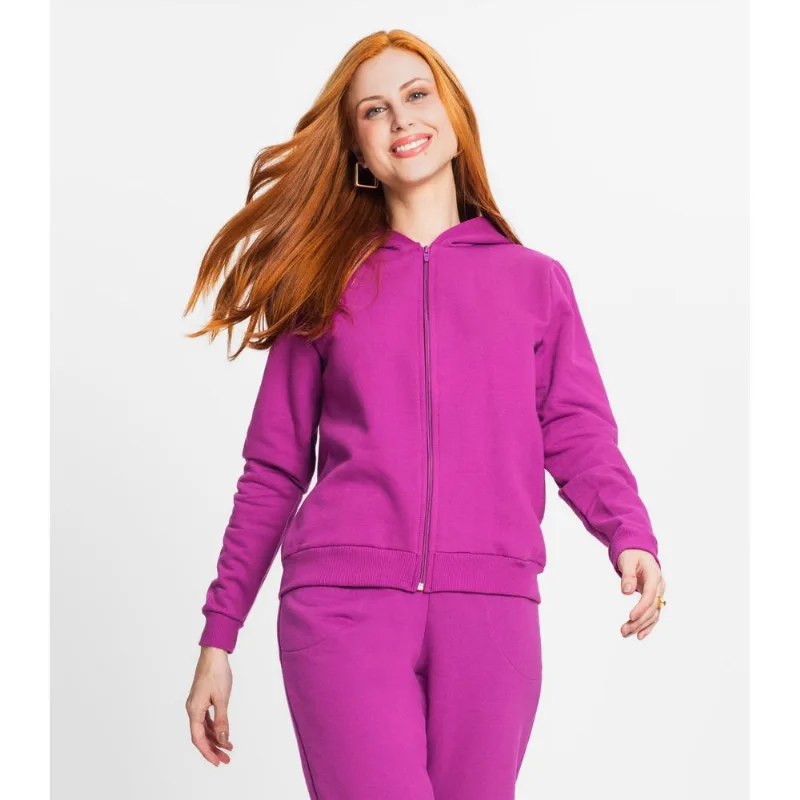 Jaqueta Feminina Com Capuz Rovitex Roxo M