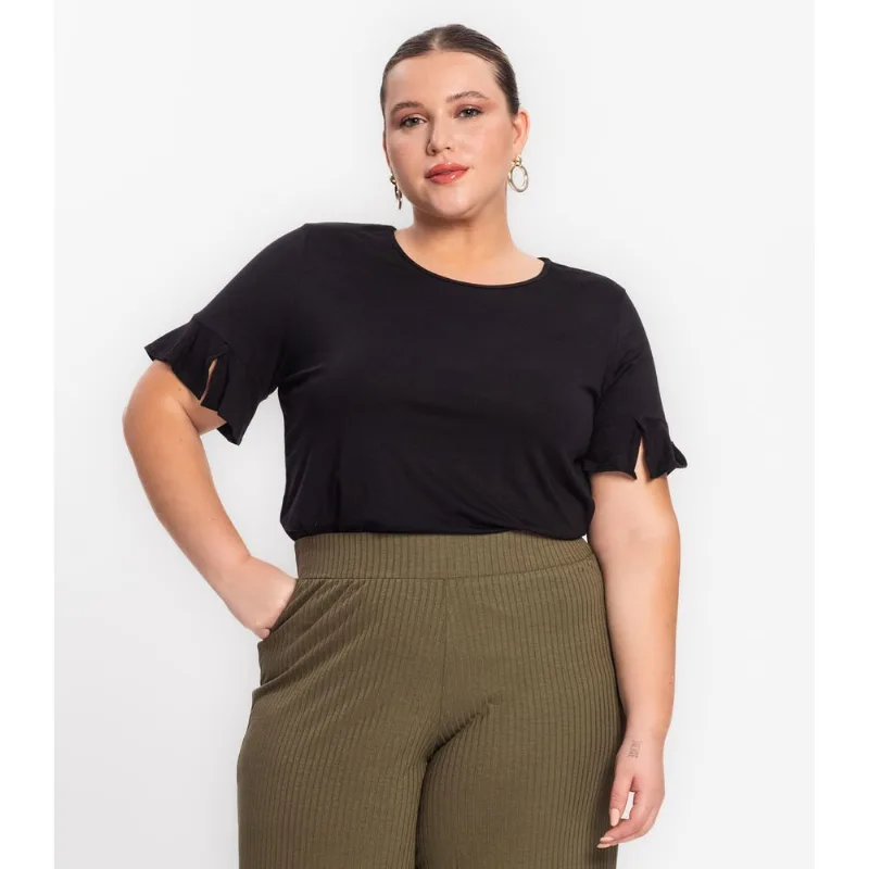 Blusa Plus Size Infinita Cor Rovitex Preto Plus G3