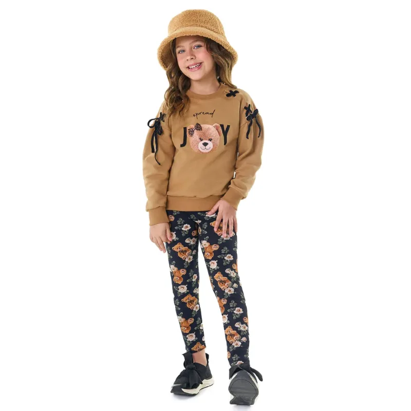 Conjunto Infantil Rovitex Moletom Ursinho Marrom - 10