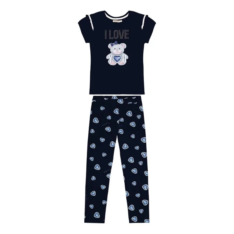 Conjunto Infantil Blusa Com Legging Trick Nick Azul 8