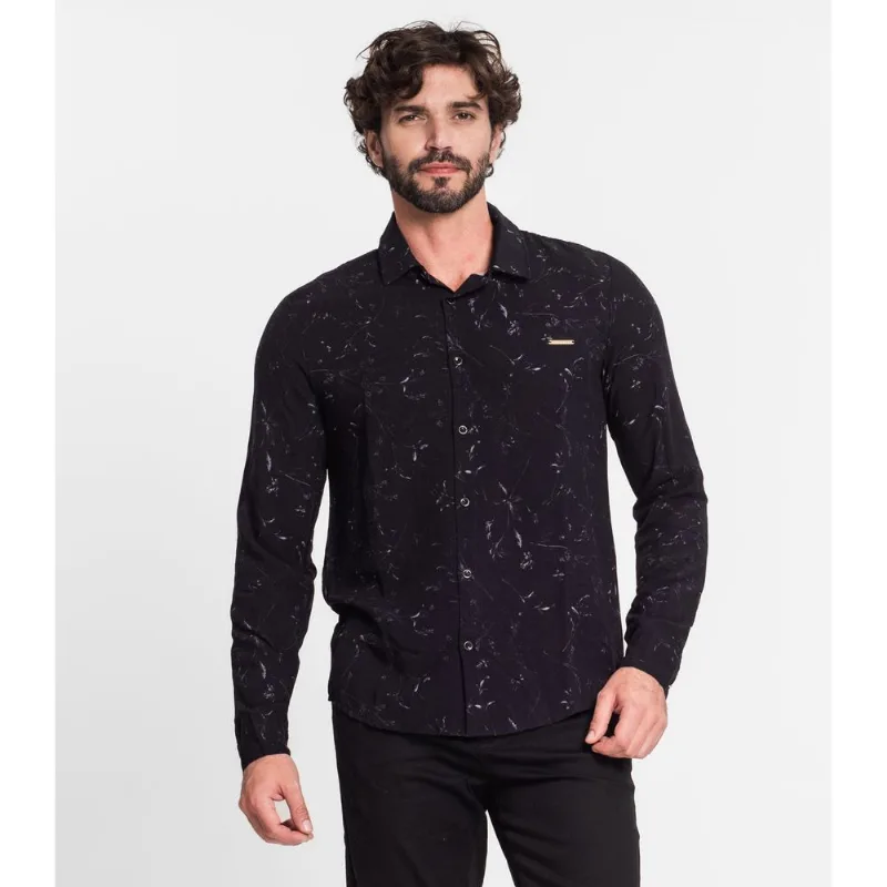 Camisa Manga Longa Masculina Diametro Preto GG