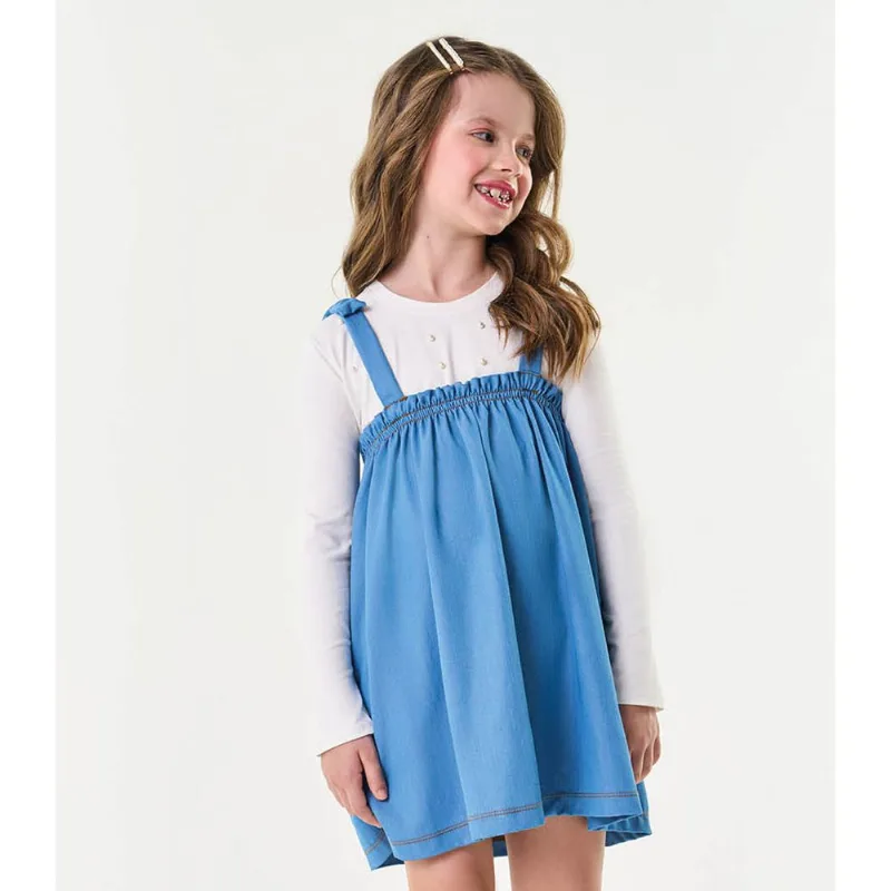 Salopete Infantil Jeans Trick Nick Azul 3