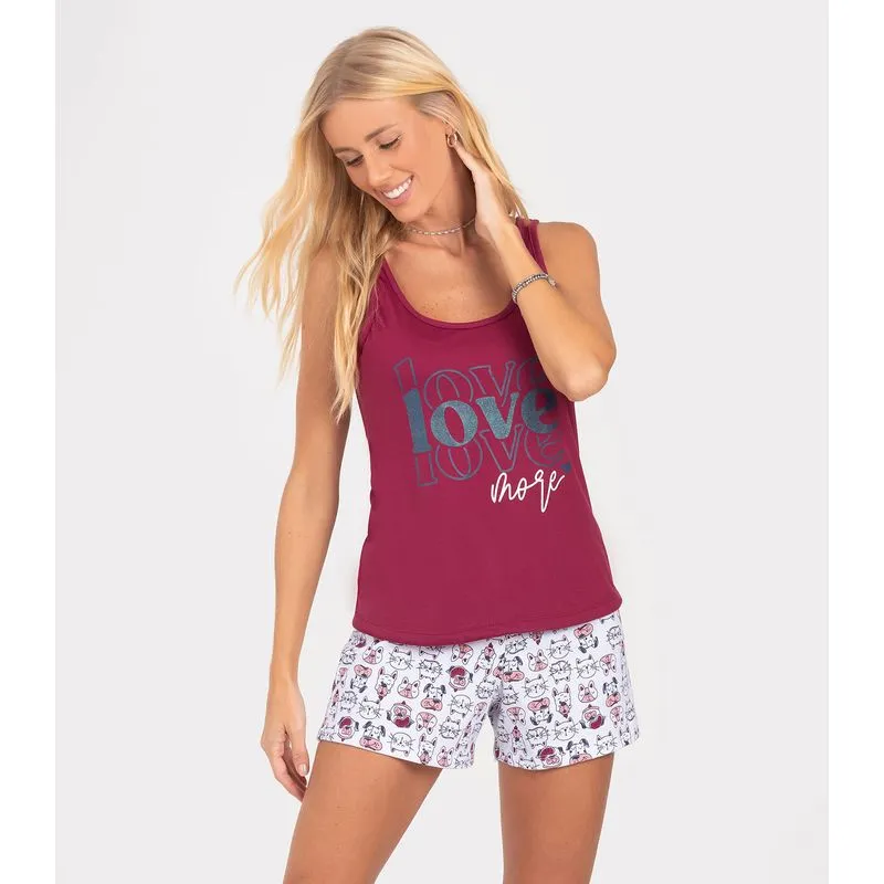 Short Doll Adulto Feminino Mensageira Da Paz Vermelho P