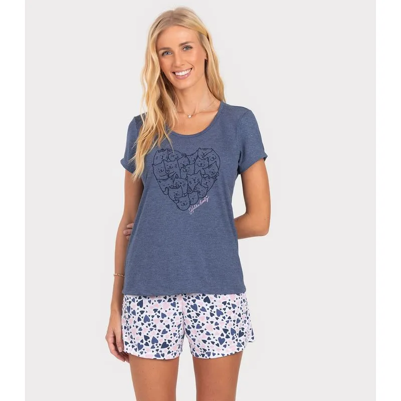 Short Doll Adulto Feminino Mensageiro Da Paz Azul Gg