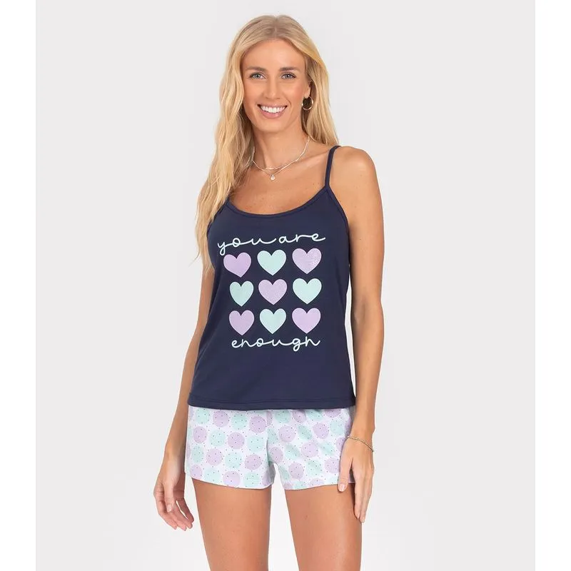 Short Doll Adulto Feminino Mensageiro Da Paz Azul M