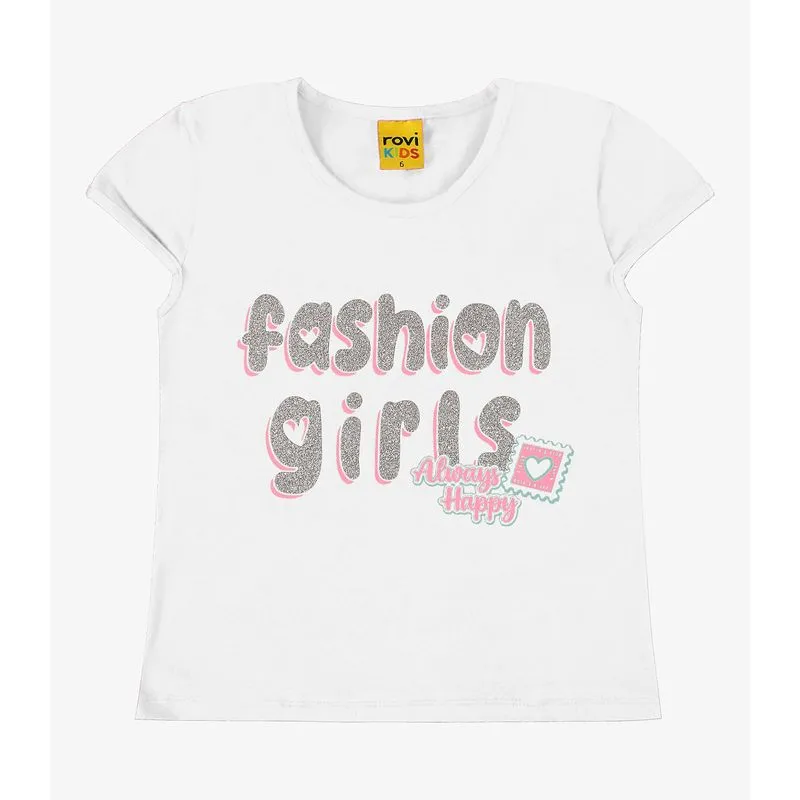 Blusa Infantil Feminina Fashion Girls Rovi Kids Branco 8