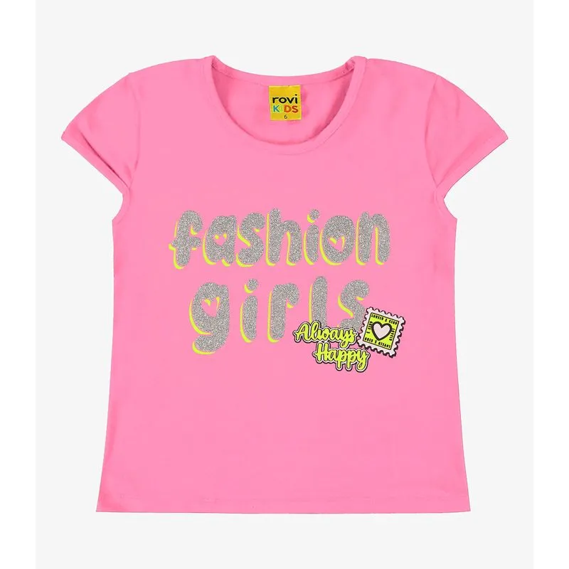 Blusa Infantil Feminina Fashion Girls Rovi Kids Rosa 8