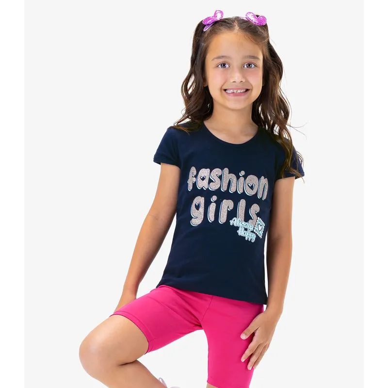 Blusa Infantil Feminina Fashion Girls Rovi Kids Azul 8
