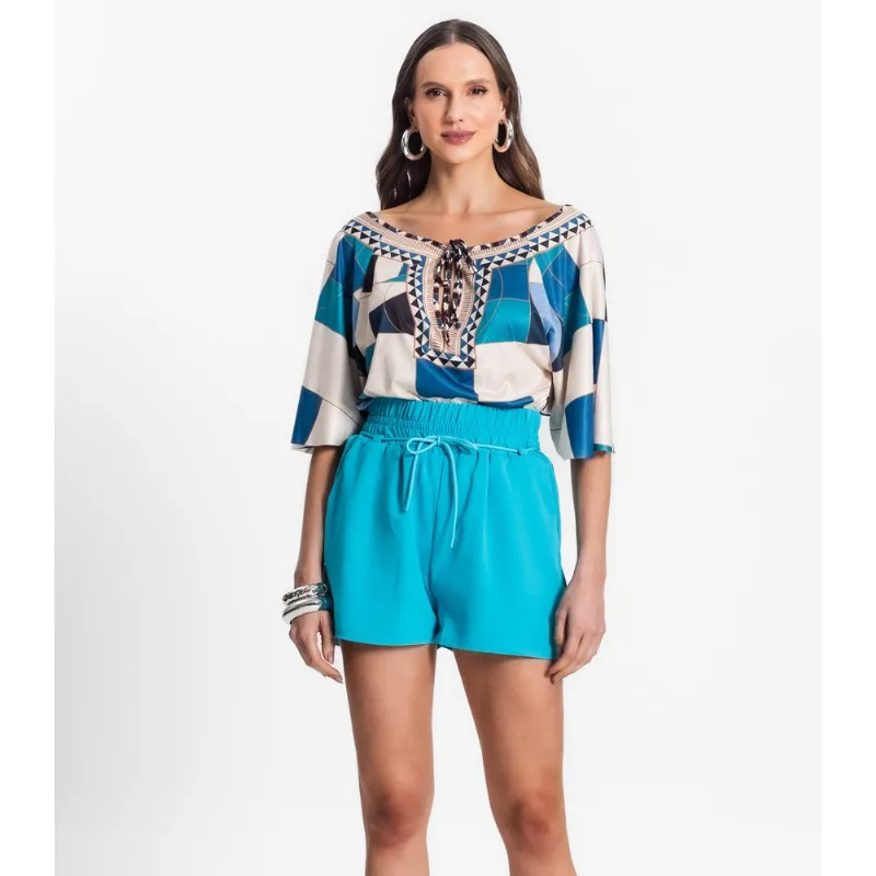 Shorts Feminino De Poá Light Endless Azul M