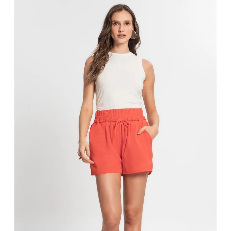 Shorts Feminino De Poá Light Endless Laranja GG