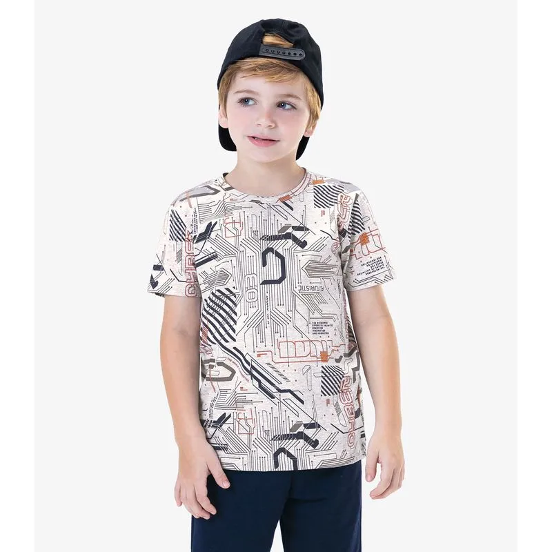 Camiseta Infantil Menino Estampada Rovi Kids Cinza 8