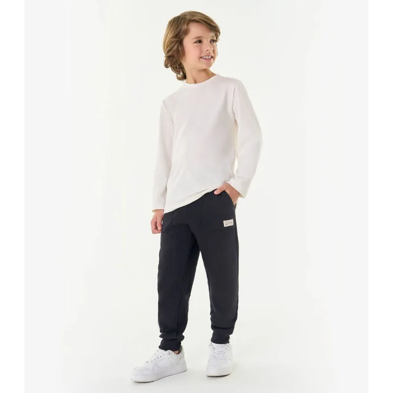 Calça Infantil Masculina Moletom Felpa Trick Nick Preto 2