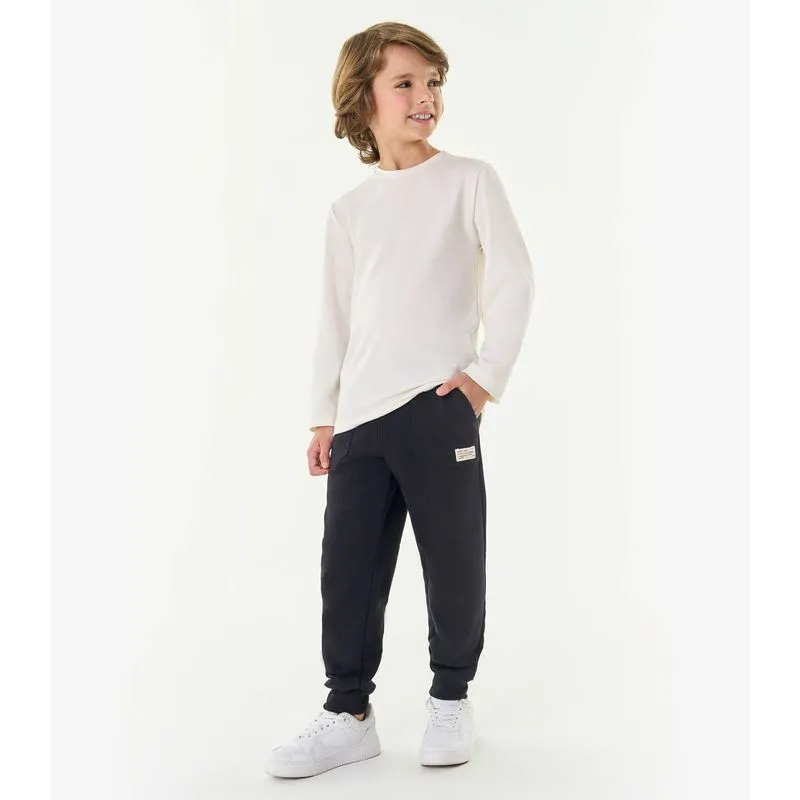 Calça Infantil Masculina Moletom Felpa Trick Nick Preto 3