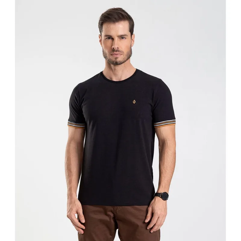 Camiseta Cotton Leve Masculina Básica Diametro Preto M