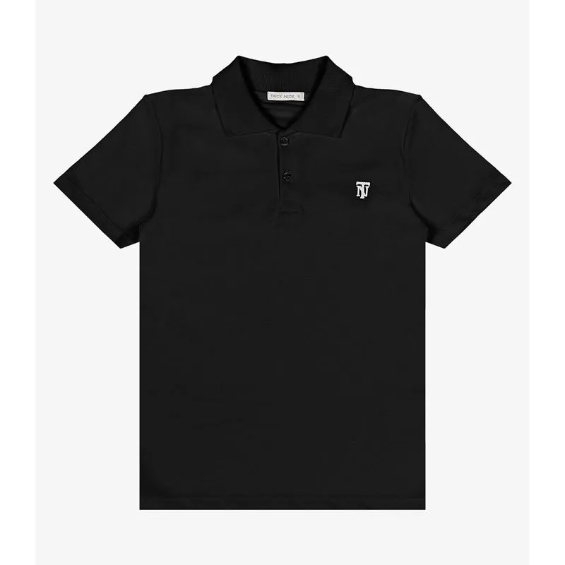 Camisa Masculina Polo Infantil Trick Nick Preto 4