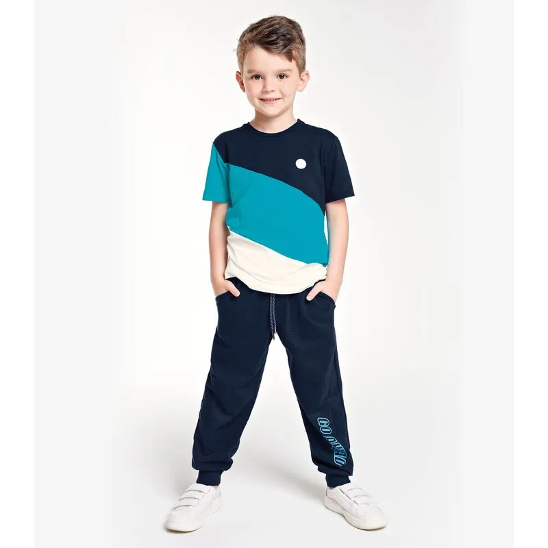 Calça Infantil Menino Em Moletom Trick Nick Azul 6