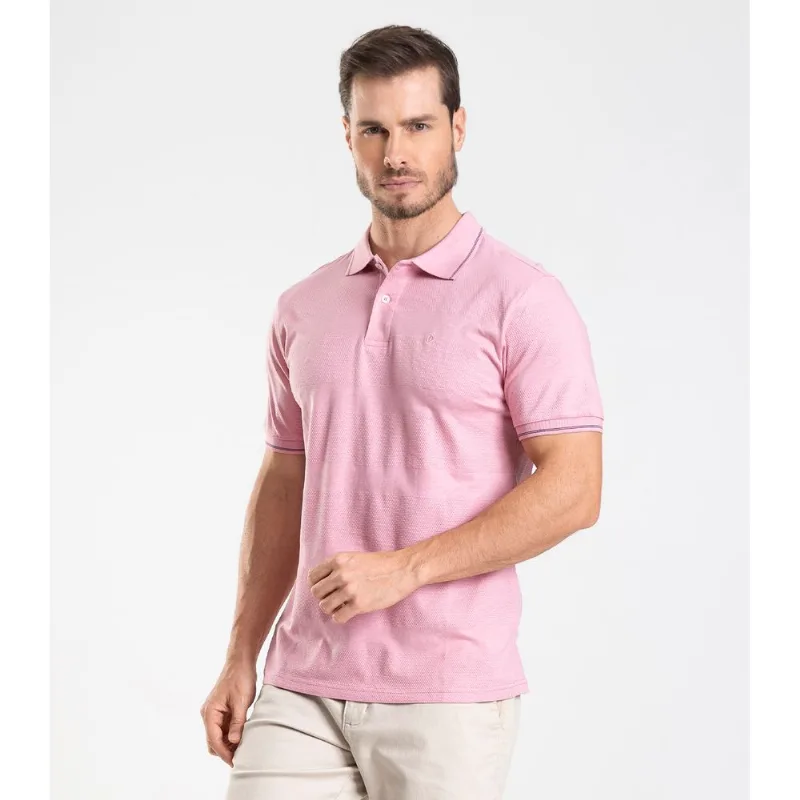 Polo Piquet Masculina Diametro Rosa P