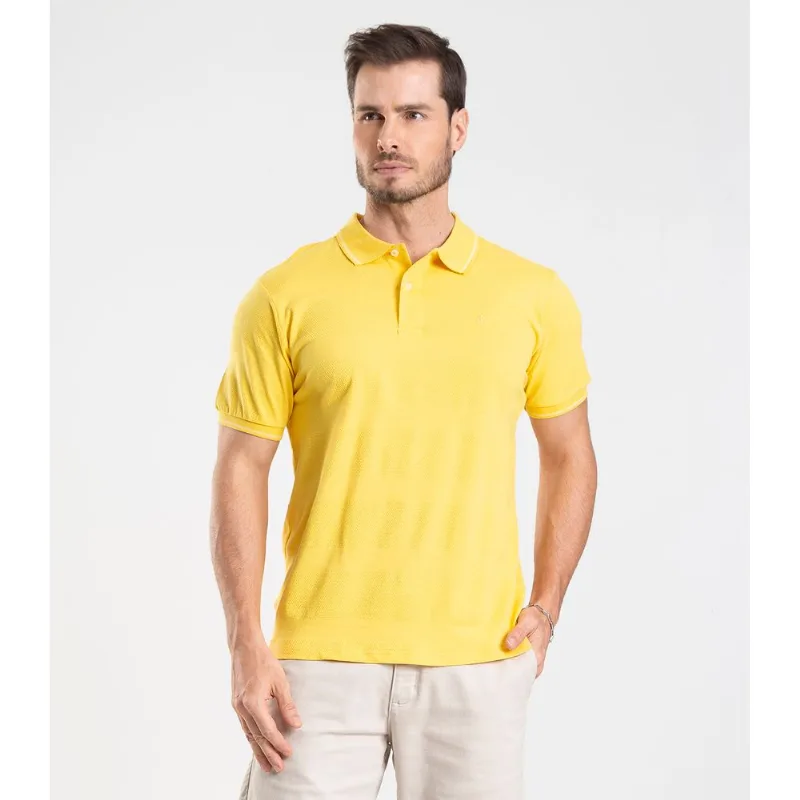 Polo Piquet Masculina Diametro Amarelo M