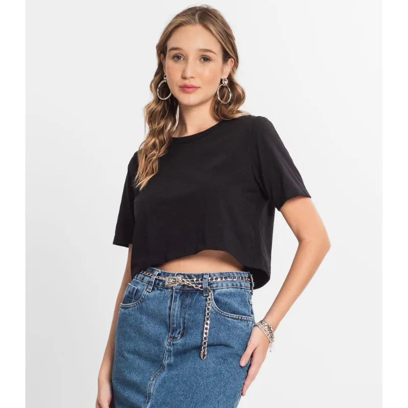 Blusa Cropped Básico Select Preto M