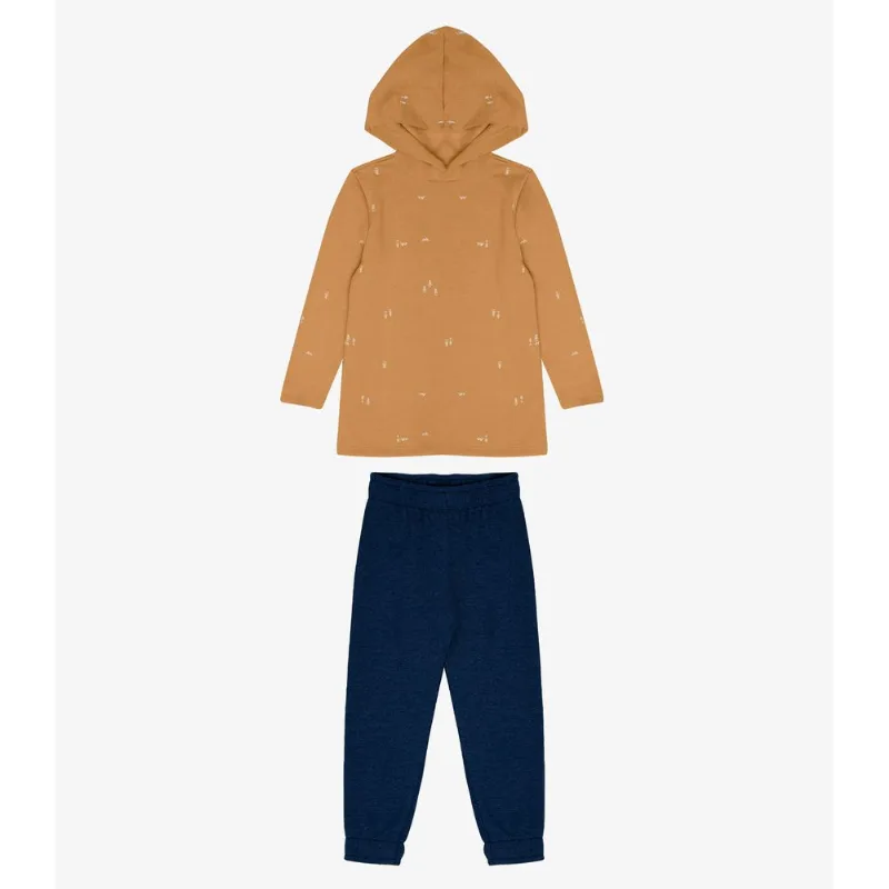 Conjunto Infantil Masculino Moletinho Select Marrom 10
