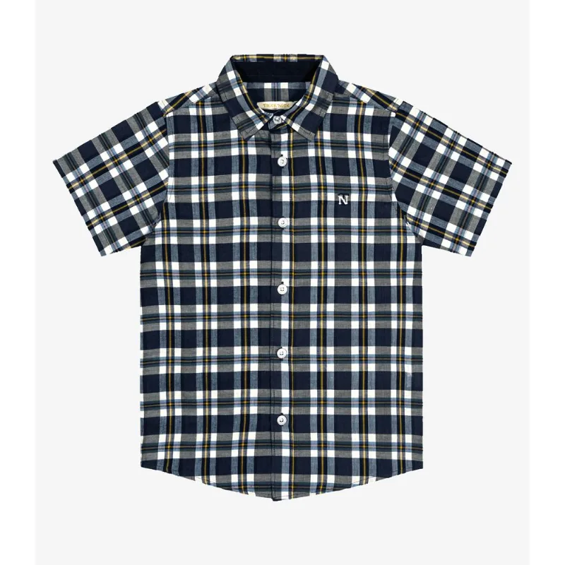 Camisa Infantil Masc Tricoline Xadrez Trick Nick Azul 6