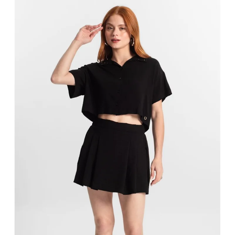 Shorts Saia Juvenil Feminino Minty Preto 14