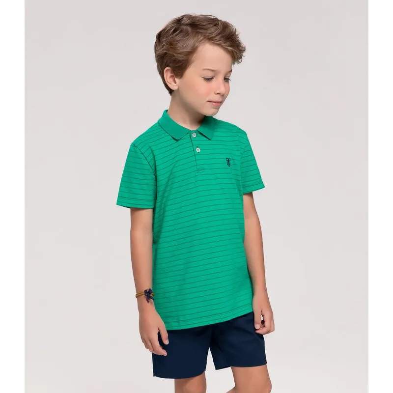 Bermuda Infantil Em Sarja Trick Nick Azul 8