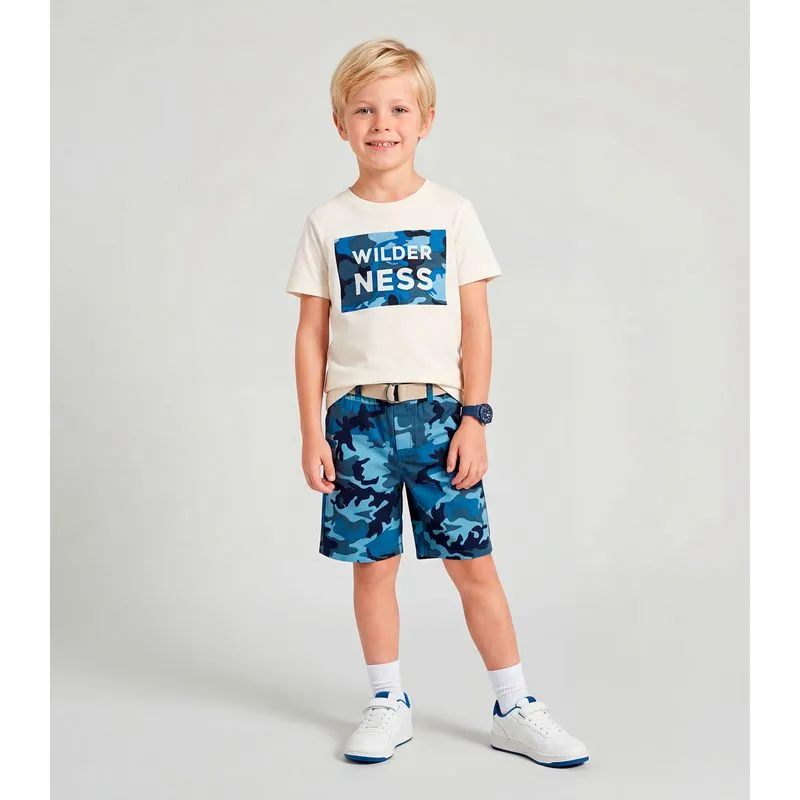 Conjunto Infantil Camiseta Com Bermuda Trick Nick Bege 12