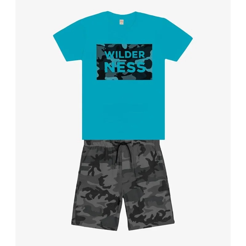 Conjunto Infantil Camiseta Com Bermuda Trick Nick Azul 14