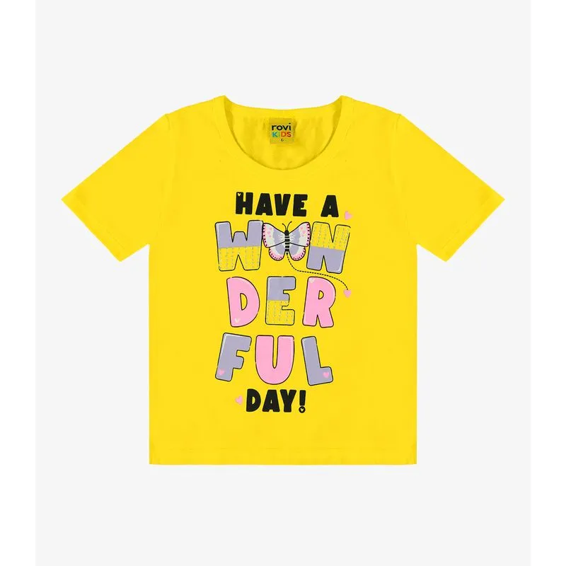 Blusa Infantil Feminina Rovi Kids Amarelo 10
